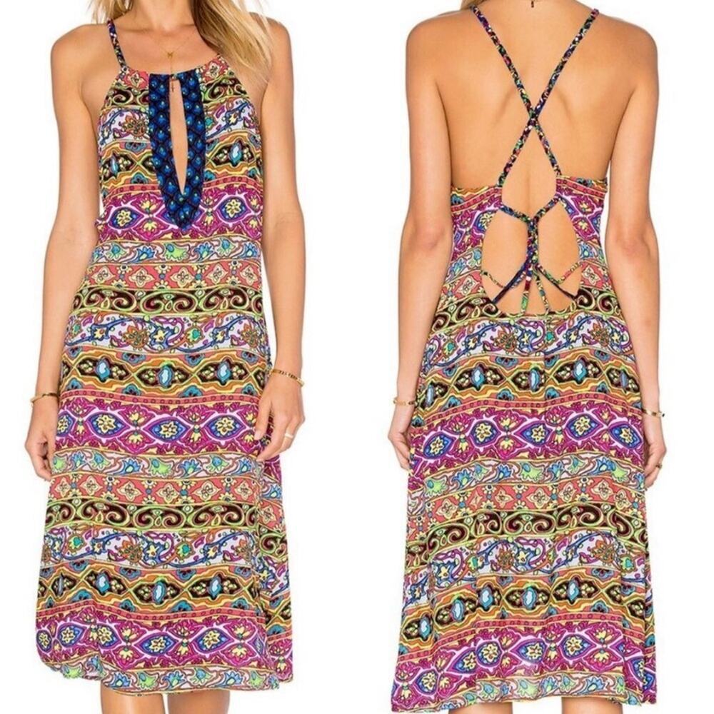 Nanette Lepore Swim Carnaval Midi Dress Sz Medium Multicolored Beach Coverup